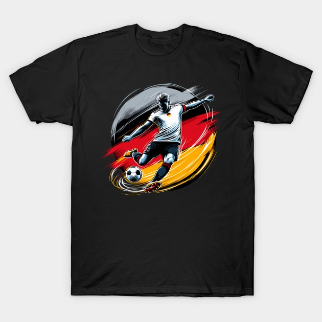 Dynamic Germany Soccer Star in Action - Vector Design T-Shirt by SergioArt
